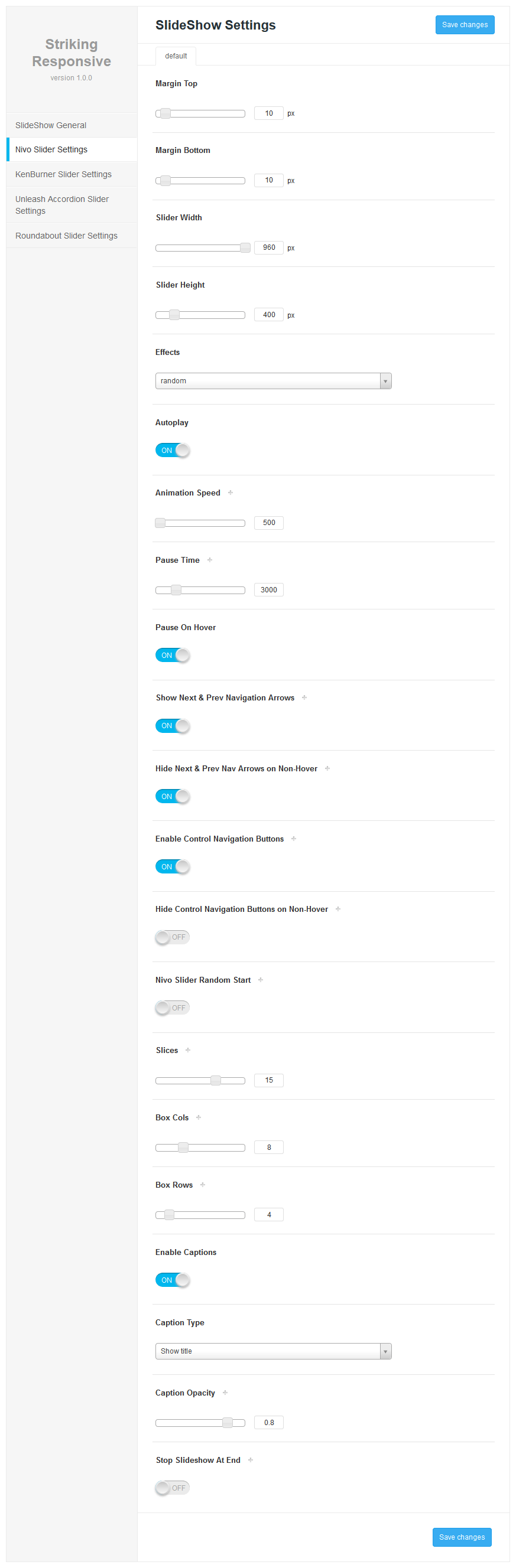 Global Nivo Slider options